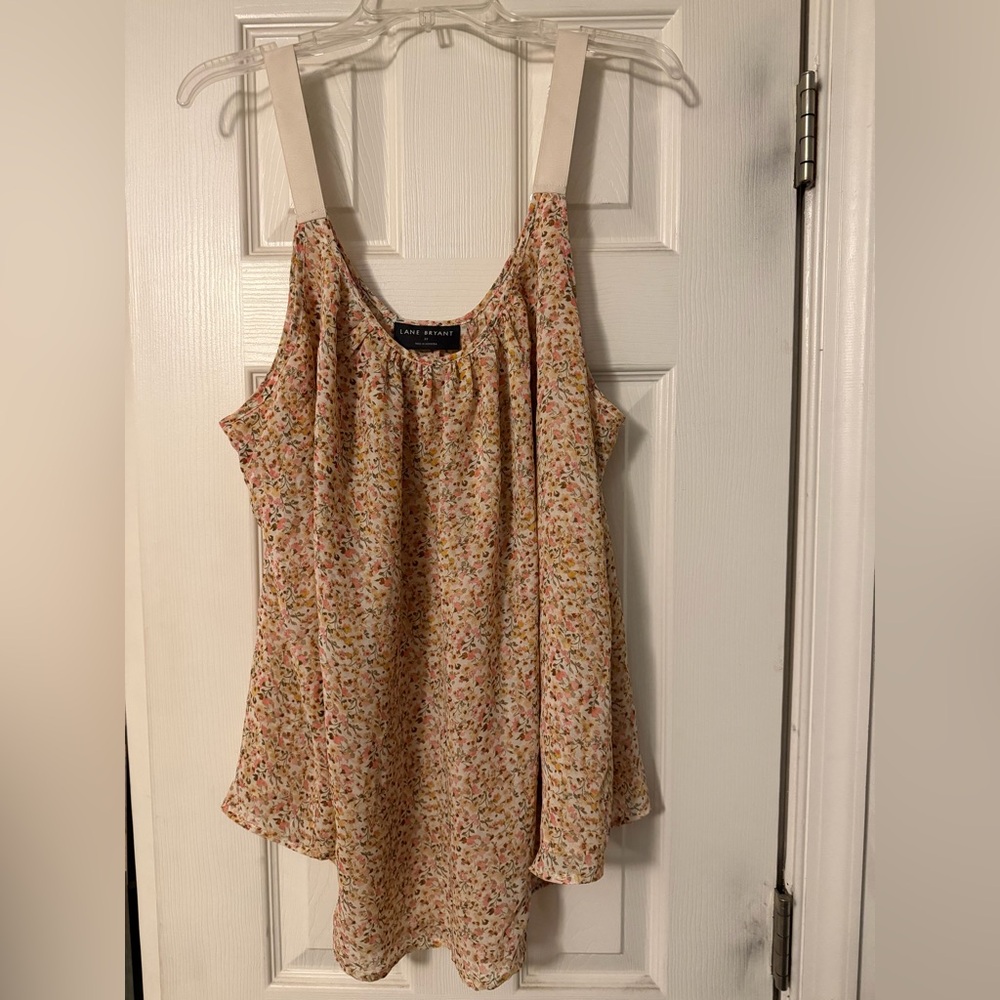 Floral Print Sleeveless Tank Top - Cream/Multi